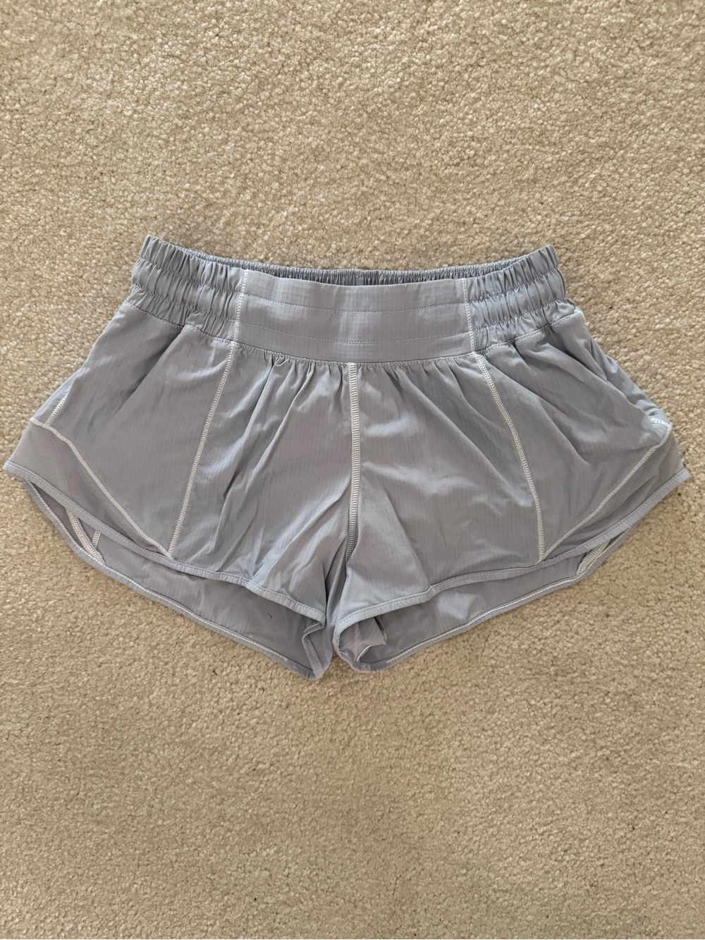 Lululemon Hotty Hot Low Rise Shorts 4 Light Blue Gray Running Athletic